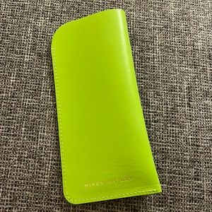 Minor History Looker Leather Glasses Case in Lime